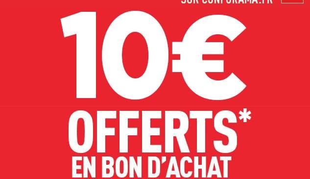 10€ offerts tous les 100€ sur Conforama