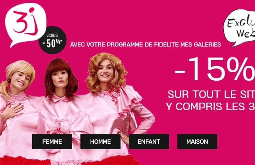 15% de remise supplémentaire sur les 3J Galeries Lafayette
