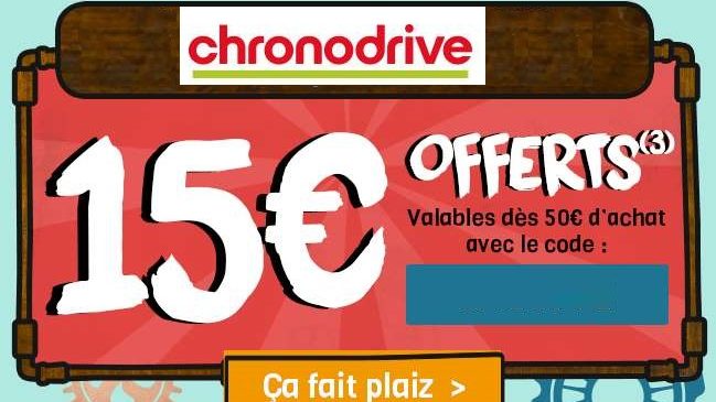 15 euros offerts sur Chronodrive