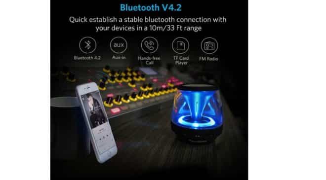 Enceinte Haut Parleur Blutooth 4.2 Stéréo Mini Haut Parleur Encenite Portable