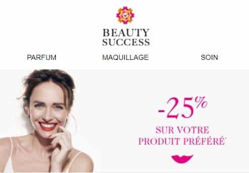 25% de remise sur l’article de votre choix sur Beauty Success