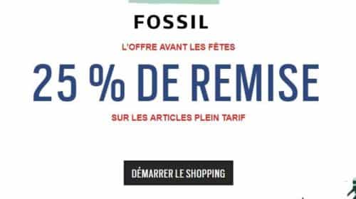 25% de remise sur tout le site FOSSIL