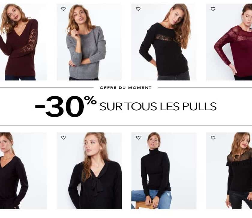 30% de réduction sur tous les pulls Etam