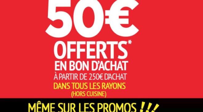 50€ offerts en bon d’achat dès 250€ d’achats sur Conforama