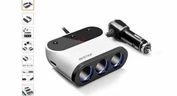 Vente flash : 9,99€ la multiprise allume cigare 5 ports (3 allume cigare + 2 USB) avec affichage digital tension batterie