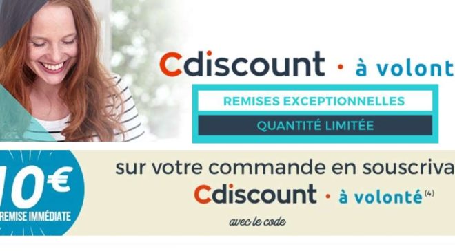 Abonnement 1 an Cdiscount à Volonté qui revient à 9€