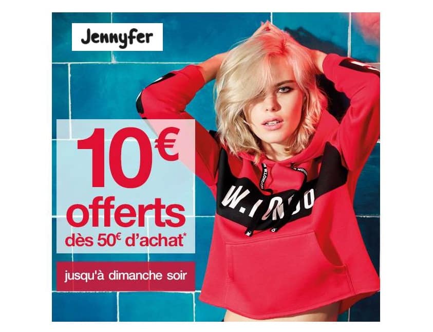 Jennyfer : 50€ d’achats = 10€ de remises immédiates (cumulable promo)