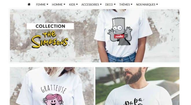 Le Roi Du Tshirt : t-shirts fantaisies (Simpson, Monsieur Madame…) avec livraison gratuite