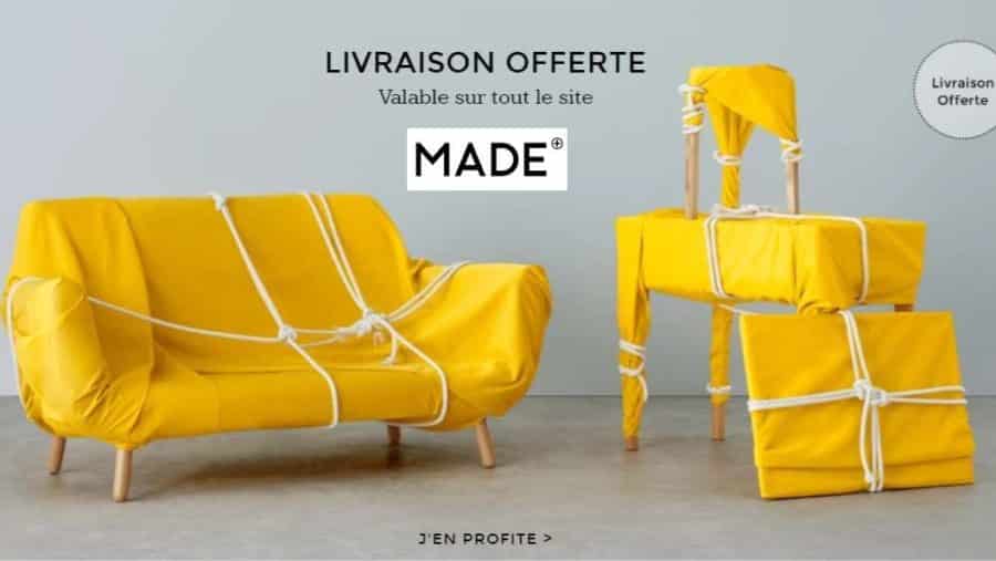 Livraison offerte sur tout le site MADE (mobilier et déco)