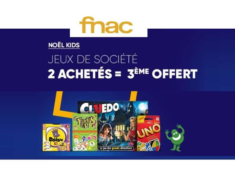 Noel Kids La FNAC : 2 jeux de société achetés = le 3ème gratuit 🎅