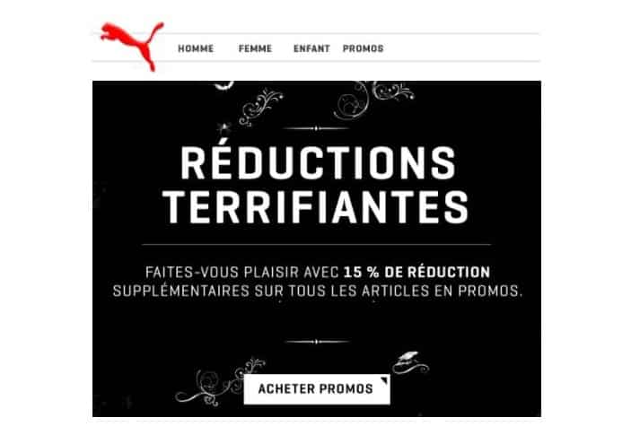 Puma vous offre 15% supplémentaire sur les promotions