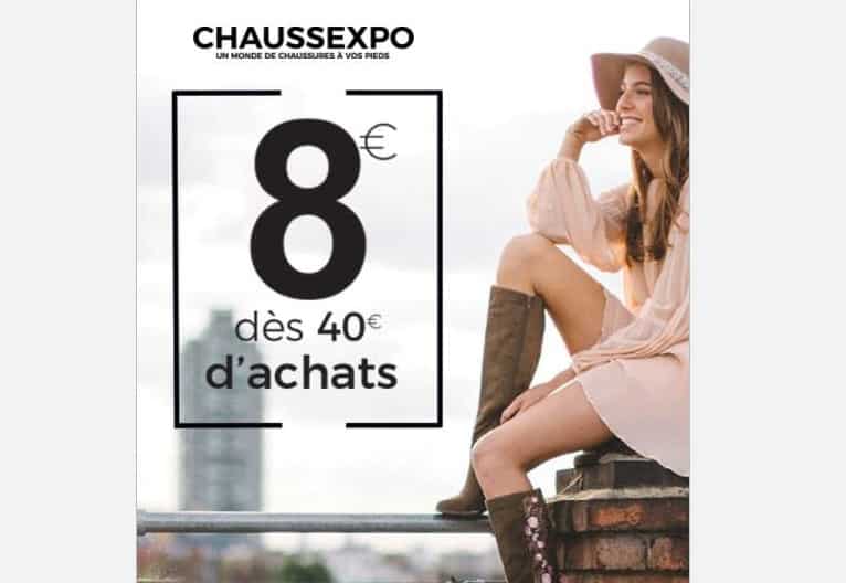 Remise de 8€ sur ChaussExpo à partir de 40€ d’achats