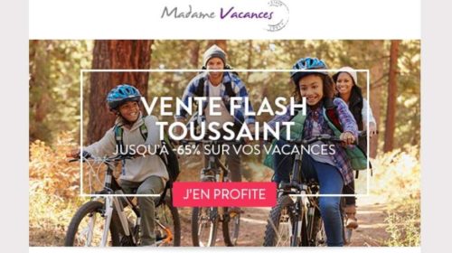 Vente flash vacances de la Toussaint avec Madame Vacances