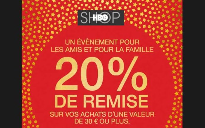 20% de remise sur le HBO Store (dès 30 euros) jusqu’à jeudi