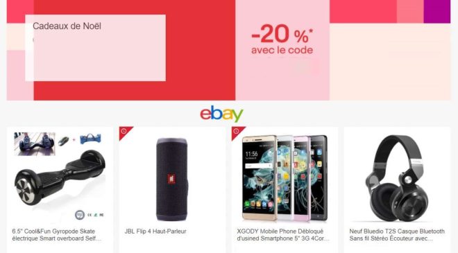 20% de remise sur toute la boutique de Noël Ebay 