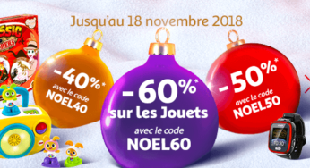 Jusqu’à 60% de remise immédiate sur les jouets & jeux sur Auchan (même promo)