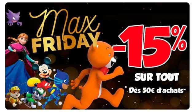 Black Friday Maxitoys : -15% sur tous vos achats à partir de 50 euros