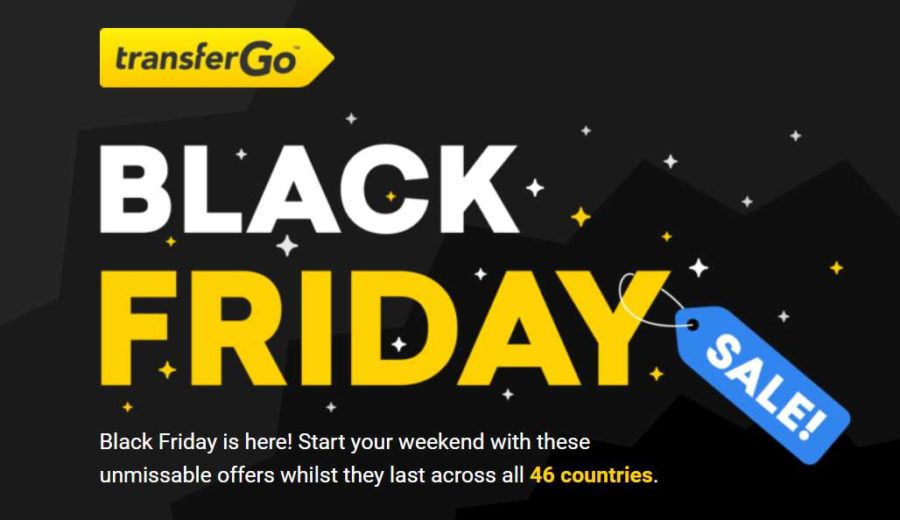 Black Friday TransferGo : transférez de l’argent gratuitement dans 46 pays (frais = 0€ / taux de change 0)
