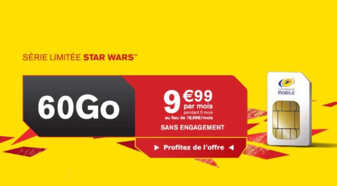 Forfait 60Go La Poste Mobile à 9,99€