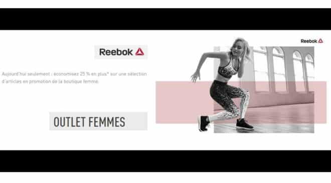 Outlet Reebok : 25% supplémentaires sur les articles femme