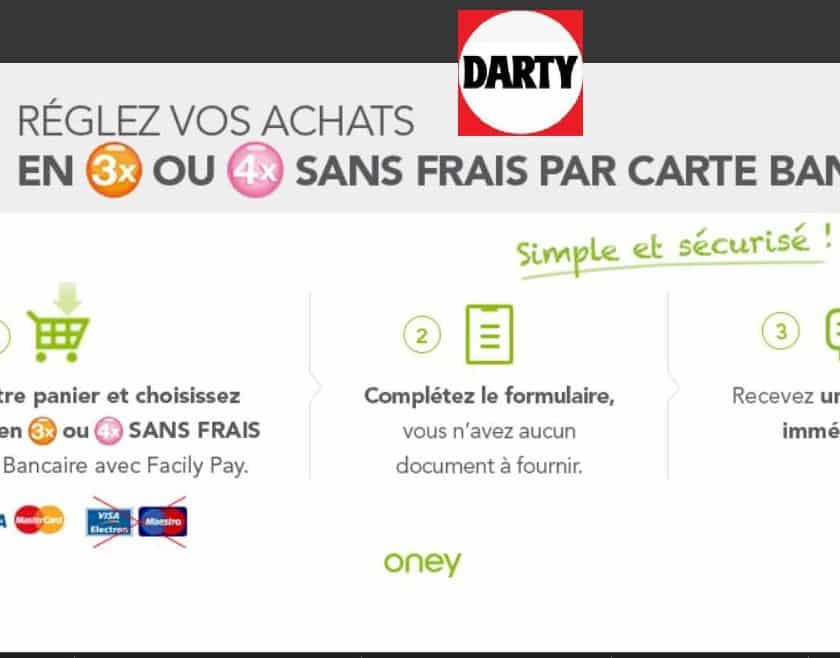 Payez en 3 ou 4 fois sans frais sur DARTY avec votre carte bancaire