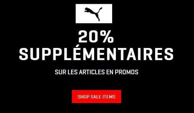 Remise sur les promotions Puma de 20%