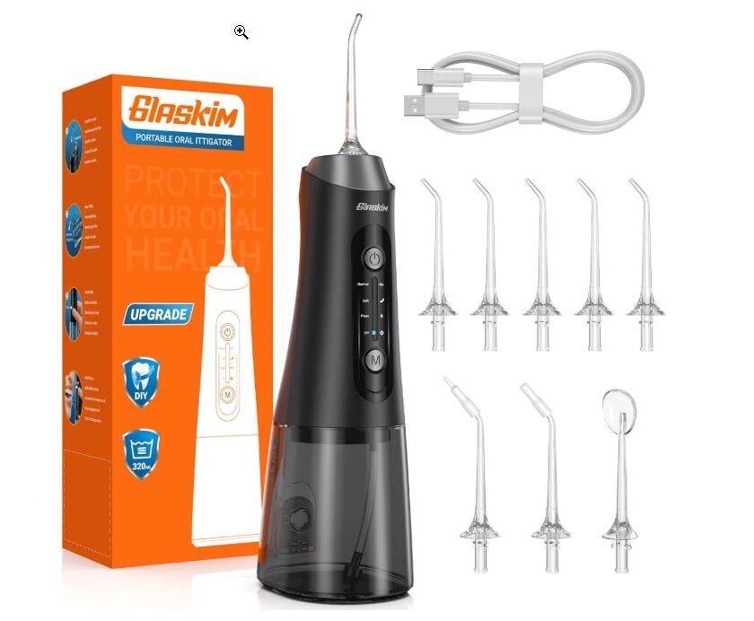 FLASH : 23,99€ le jet dentaire Hydropulseur rechargeable Glaskim (4 modes / 8 buses) port inclus jet dentaire hydropulseur rechargeable glaskim