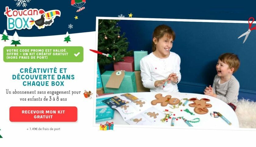 kit créatif enfant spécial Noel toucanBox GRATUIT