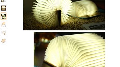 lampe LED forme de livre pliante rechargeable