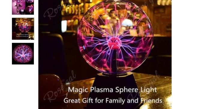 moins de 7€ la sphère lumineuse effet plasma