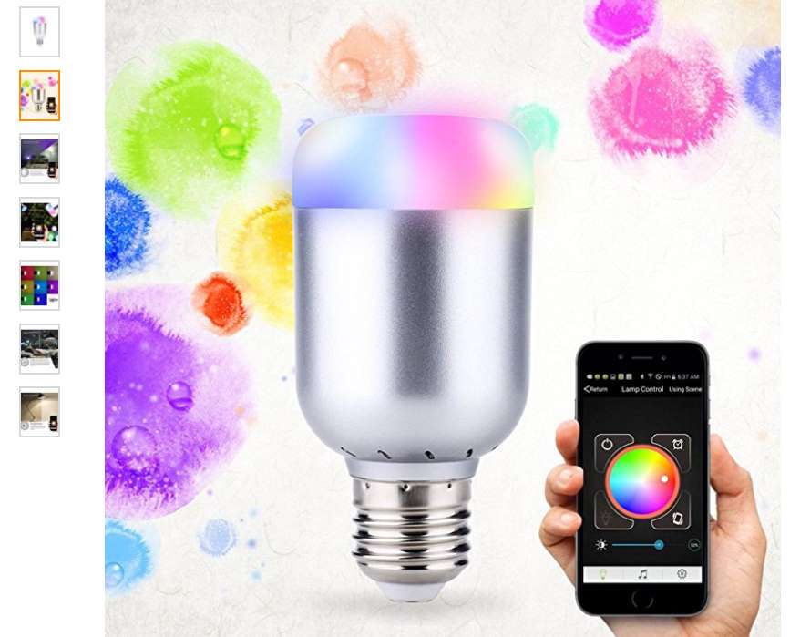 Moins de 14€ smart-ampoule LED Bluetooth d’ambiance (blanche & multicolore) Lixada 💡