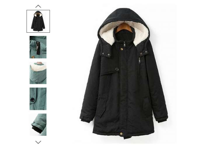 18,72€ le manteau avec capuche pour femme (grande taille XL et +)