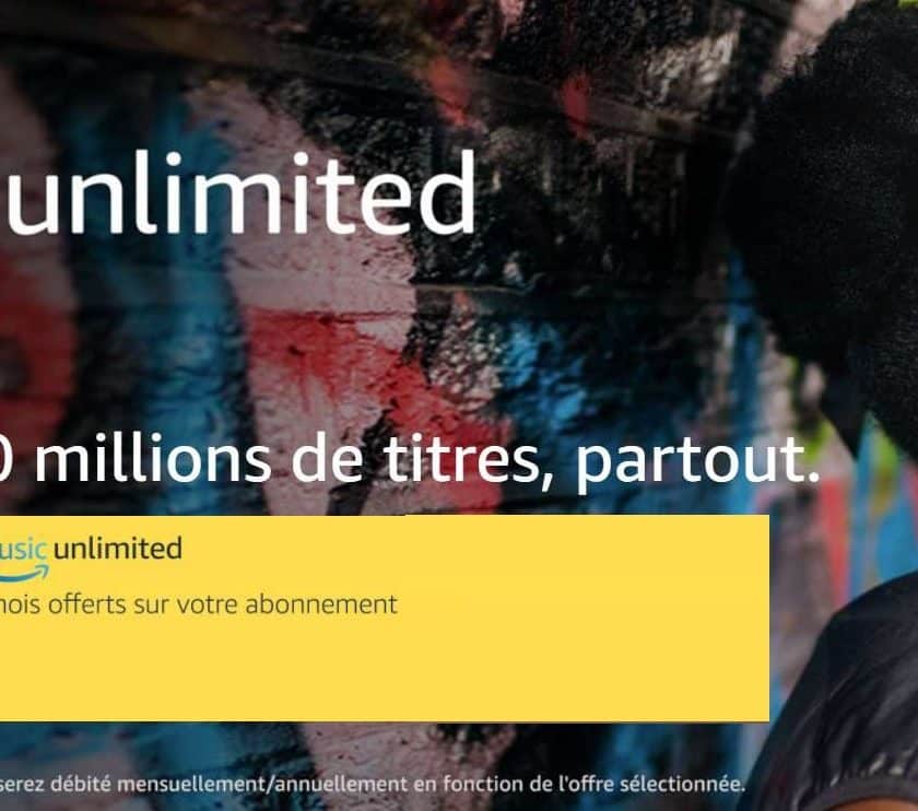 3 mois gratuit à Amazon Music Unlimited