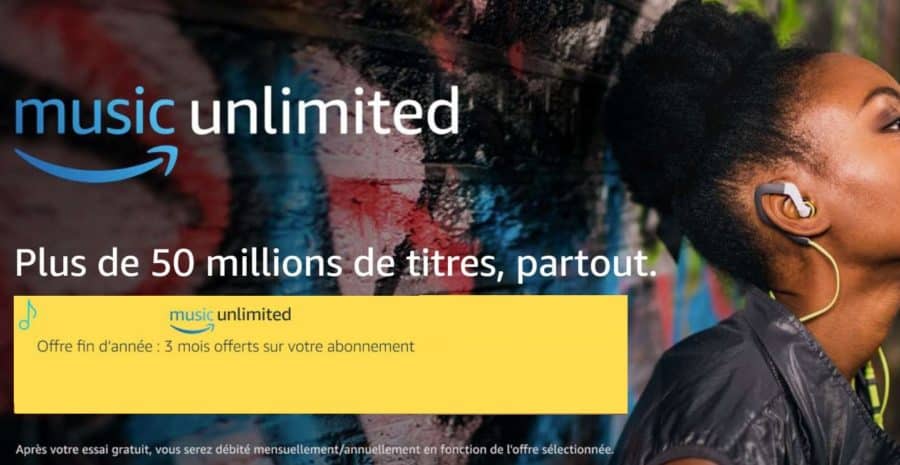 3 mois gratuit à Amazon Music (streaming musicale illimité) sans engagement