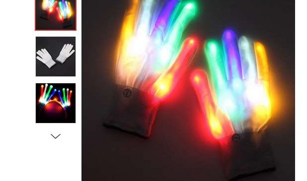 3,34€ les gants lumineux LED pour adulte