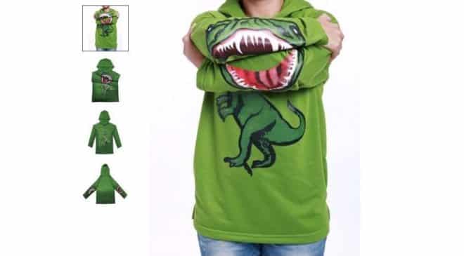 4,68€ le sweat capuche motif dinosaure enfant 