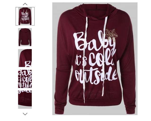 6,66€ le sweat capuche femme Baby it’s cold outside