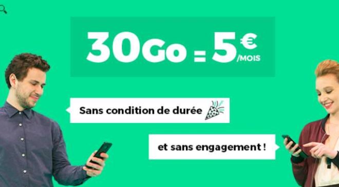 Forfait RED SFR 30Go seulement 5€ à vie