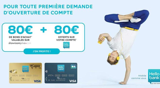 Hello Bank ! 80€ offerts + 80€ en bon d’achat ShowroomPrivé