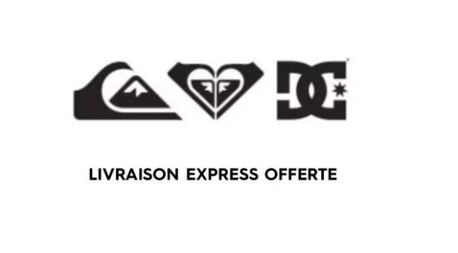 Livraison express gratuite sur Quiksilver, Roxy et DC Shoes