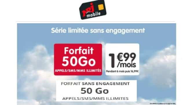 Vente Privée forfait 50Go NRJ Mobile à 1,99€