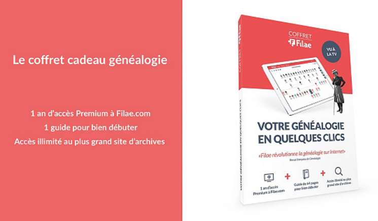 Vente privée coffret cadeau Filae : 39€ (abonnement 1 an + guide création d’arbre généalogique) au lieu de 80€