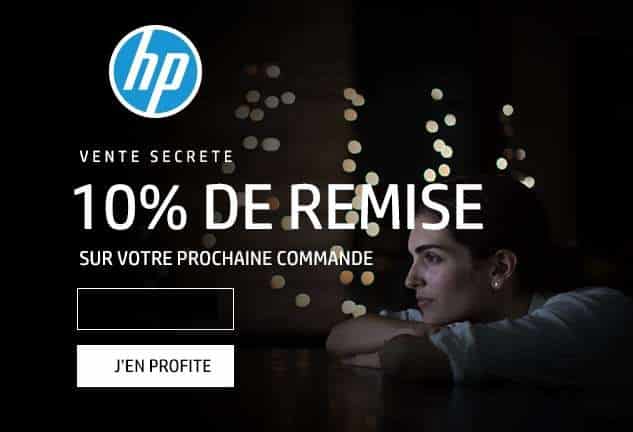 Remise de 10% sur tout HP même promo (ordinateurs, imprimantes, accessoires…)