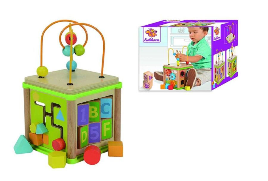Moitié prix : 14,11€ le jouet d’éveil cube d’activités en bois Eichhorn / soldes Amazon