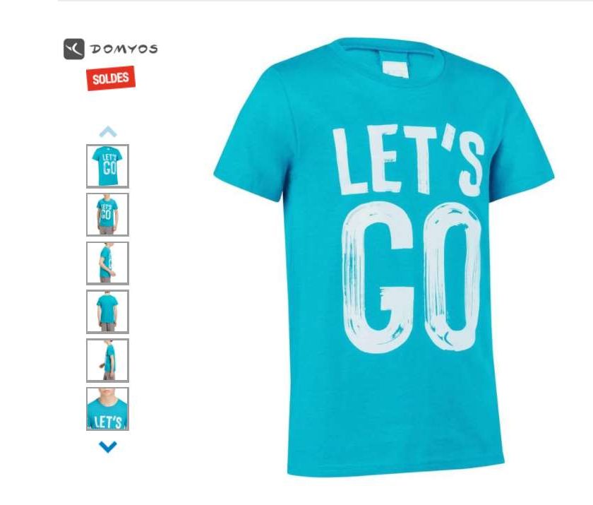 1€ le t-shirt enfant gym imprimé Domyos 5-14 ans