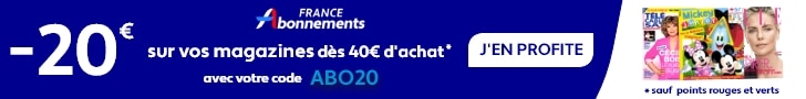 20 euros de remise sur votre abonnement magazine