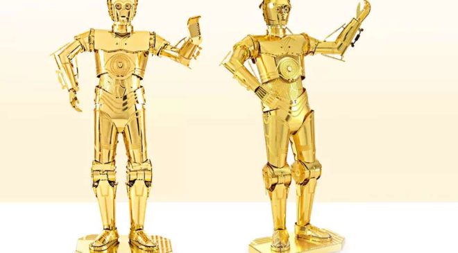 3,38€ le robot C-3PO Starwars Z-6PO 3D métal à construire