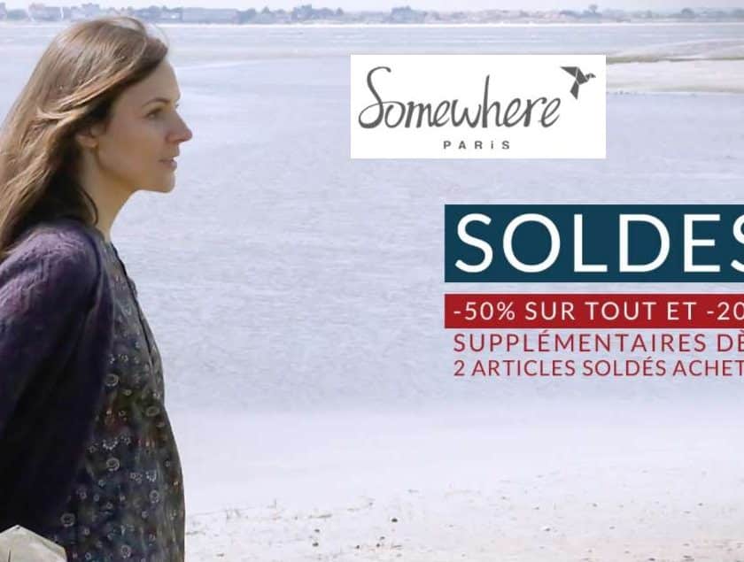 -50% sur tous les Soldes Somewhere 20% suppl. dès 2 articles et livraison gratuite