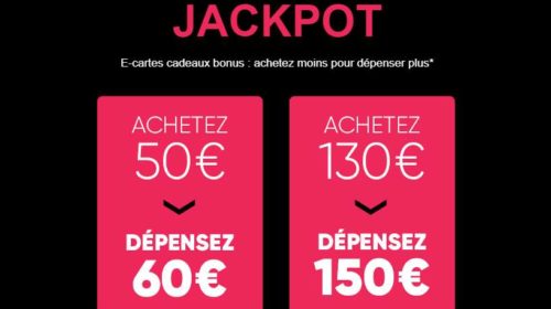 50€ la carte cadeau FNAC de 60€ spécial St Valentin