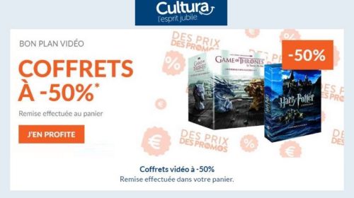 Bon plan coffrets vidéo moitié prix sur Cultura